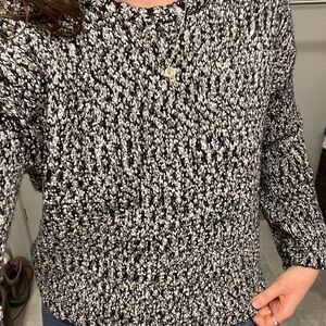 Women's Black and White Sweater